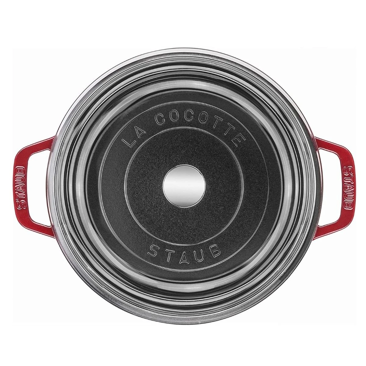 New ???? Staub 4 Qt. Round Cocotte/Dutch Oven With Glass Lid | Cherry Red ???? 4 New ???? Staub 4 Qt. Round Cocotte/Dutch Oven With Glass Lid | Cherry Red ???? - Image 2