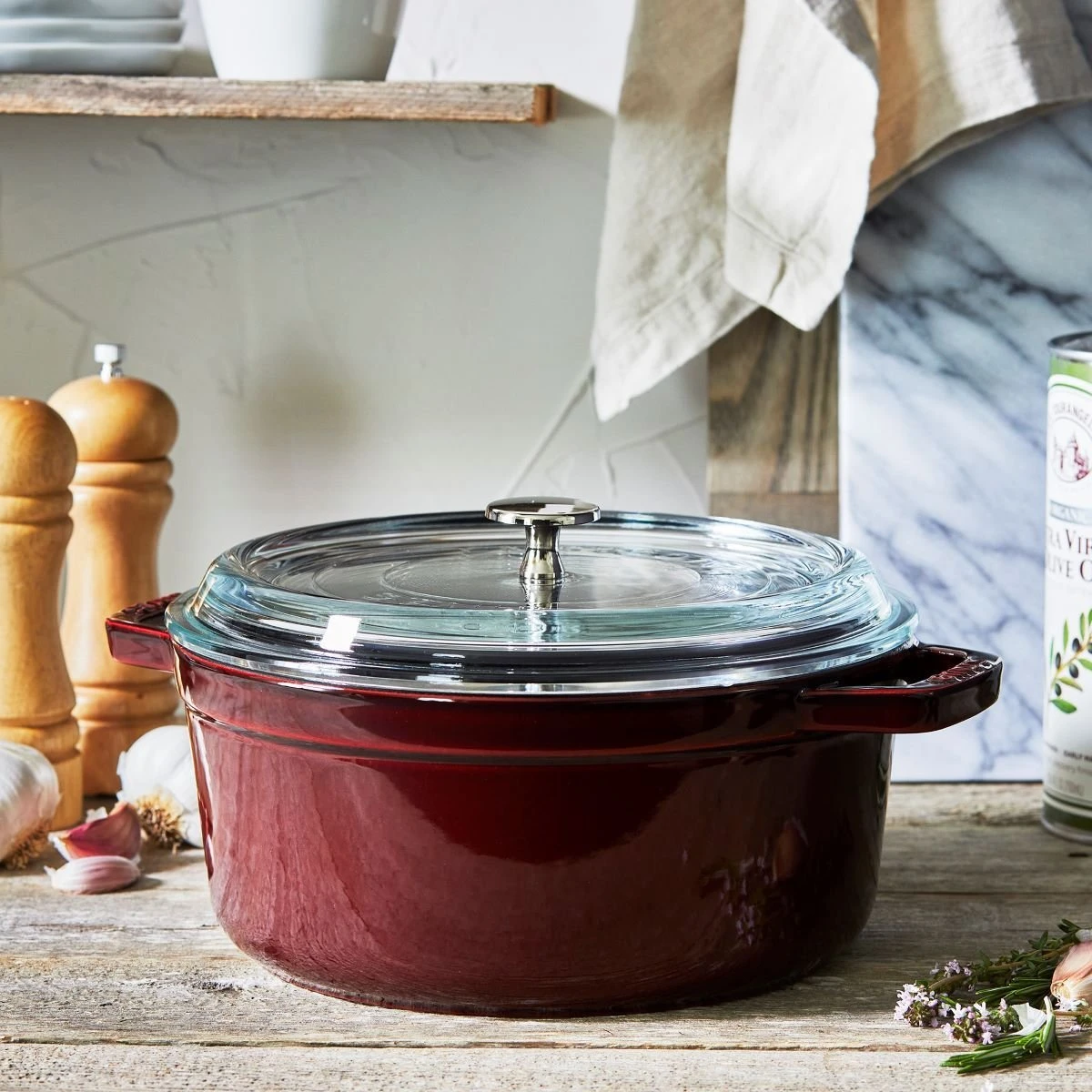 Best Pirce ⌛ Staub 4 Qt. Round Cocotte/Dutch Oven With Glass Lid | Grenadine ???? 4 Best Pirce ⌛ Staub 4 Qt. Round Cocotte/Dutch Oven With Glass Lid | Grenadine ???? - Image 2