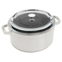 Top 10 ???? Staub 4 Qt. Round Cocotte/Dutch Oven With Glass Lid | White Truffle ????