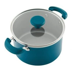 Cheapest ???? Rachael Ray 8-Piece Enameled Stacking Cookware Set | Teal Shimmer ???? -Le Creuset Shop teal8
