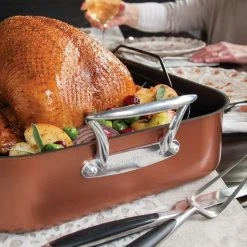 Best Sale ???? Nordic Ware Extra Large Copper Turkey Roaster With Rack ???? -Le Creuset Shop xl copper turkey roaster with rack 41733